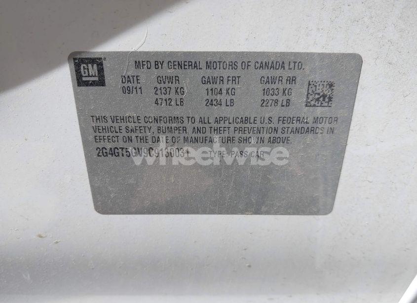 Photo 9 of 2012 Buick Regal TURBO - PREMIUM 2 (VIN 2G4GT5GV9C9130031)