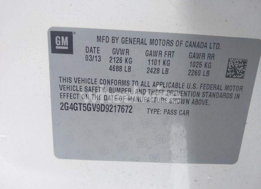 Photo 9 of 2013 Buick Regal TURBO - PREMIUM 2 (VIN 2G4GT5GV9D9217672)