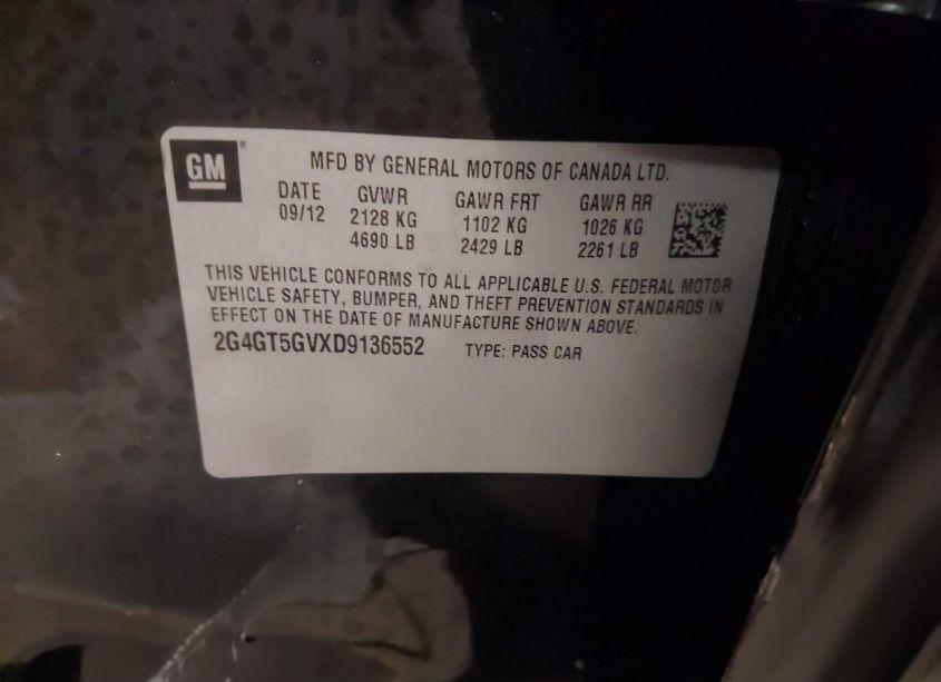 Photo 9 of 2013 Buick Regal TURBO - PREMIUM 2 (VIN 2G4GT5GVXD9136552)