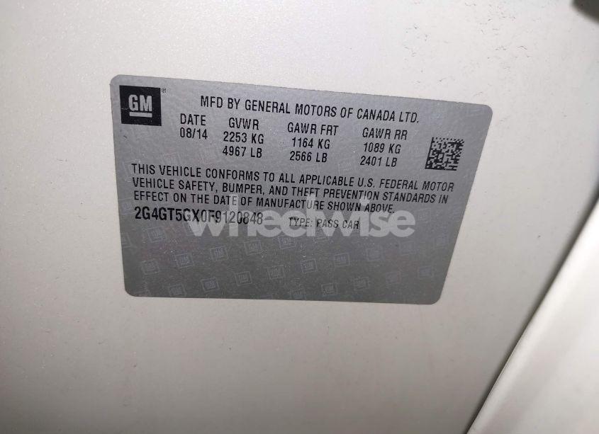 Photo 9 of 2015 Buick Regal GS (VIN 2G4GT5GX0F9120848)