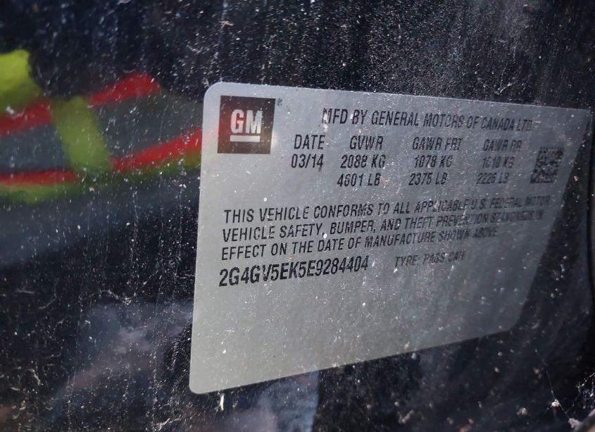 Photo 9 of 2014 Buick Regal 1FL (VIN 2G4GV5EK5E9284404)