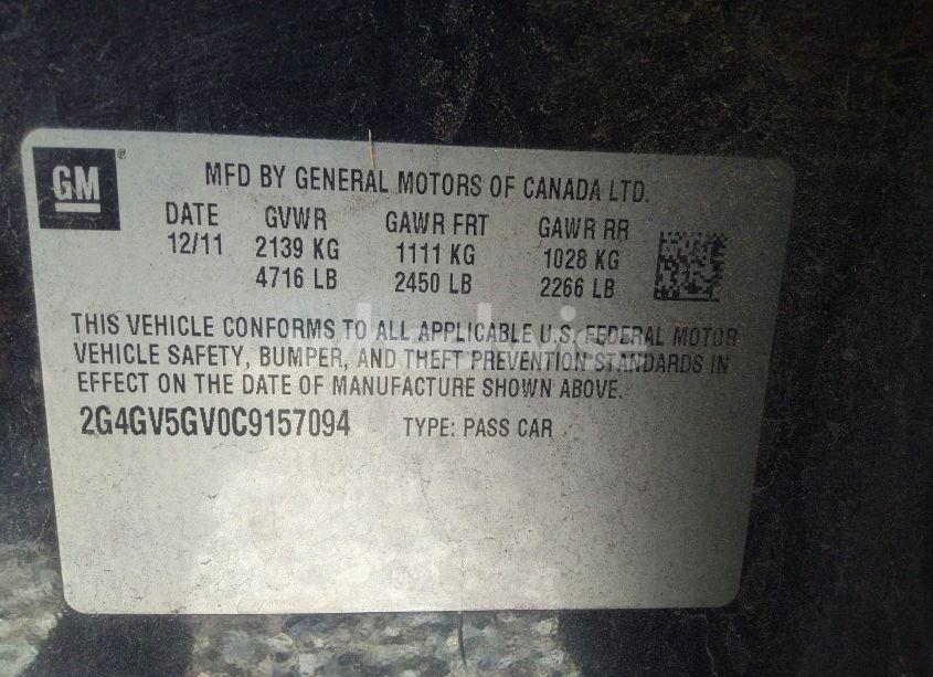 Photo 9 of 2012 Buick Regal GS (VIN 2G4GV5GV0C9157094)