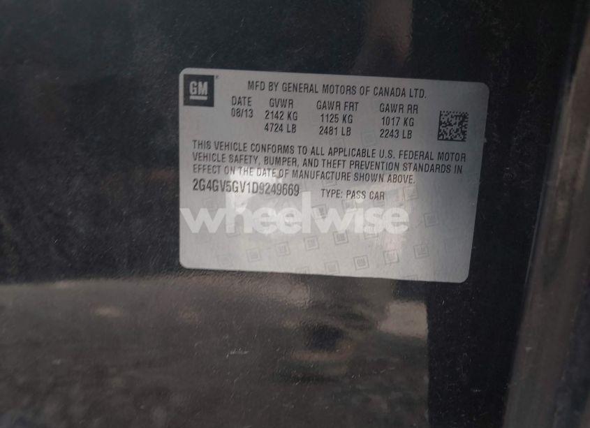 Photo 9 of 2013 Buick Regal GS (VIN 2G4GV5GV1D9249669)