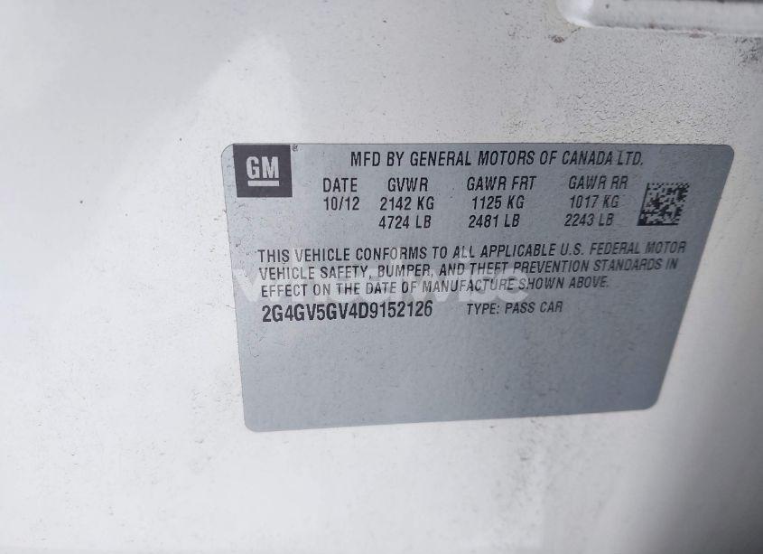 Photo 9 of 2013 Buick Regal GS (VIN 2G4GV5GV4D9152126)