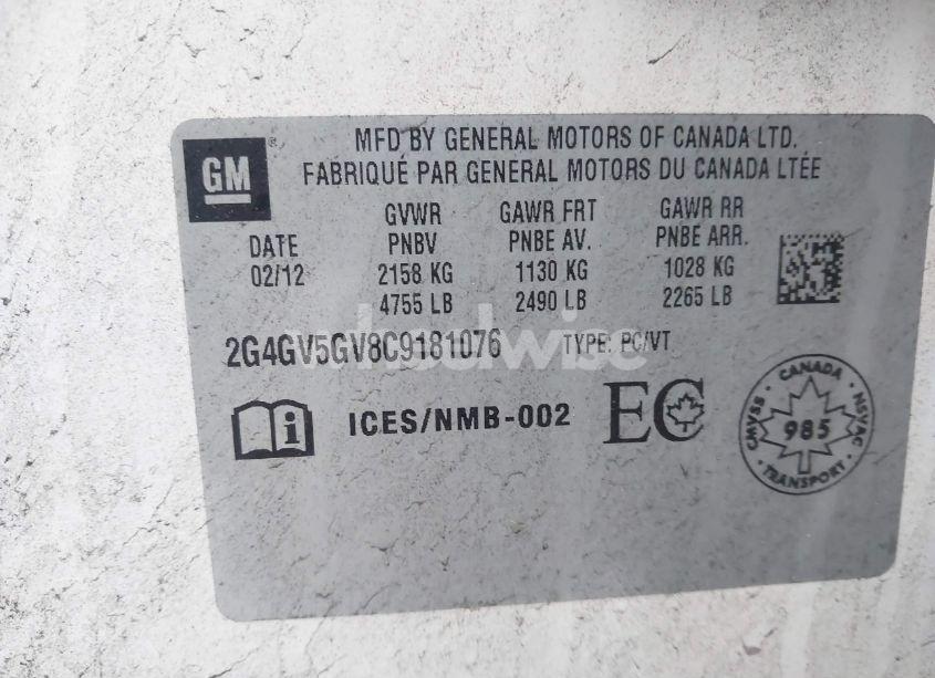 Photo 9 of 2012 Buick Regal GS (VIN 2G4GV5GV8C9181076)