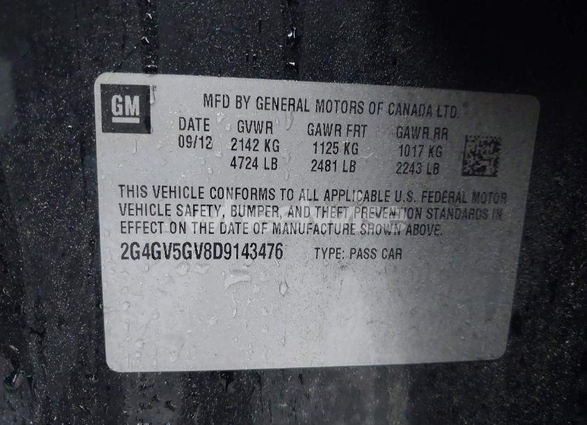 Photo 9 of 2013 Buick Regal GS (VIN 2G4GV5GV8D9143476)