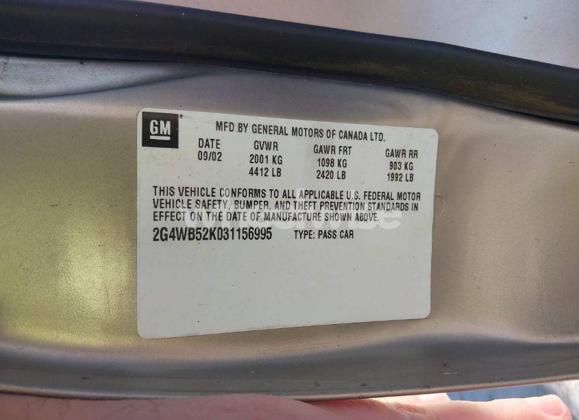 Photo 9 of 2003 Buick Regal LS (VIN 2G4WB52K031156995)