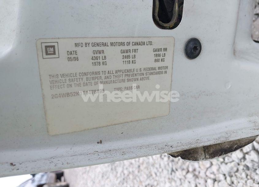 Photo 9 of 1996 Buick Regal CUSTOM (VIN 2G4WB52K1T1478495)