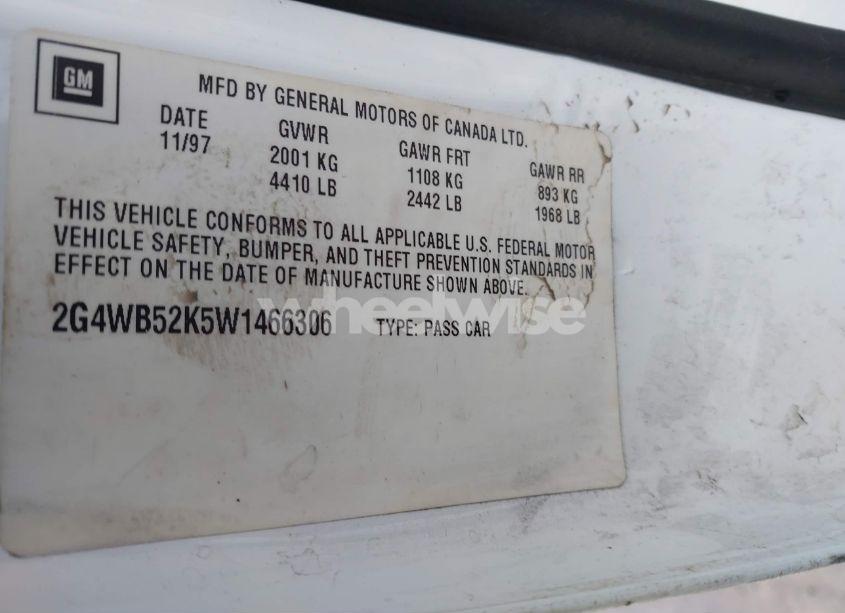 Photo 9 of 1998 Buick Regal LS (VIN 2G4WB52K5W1466306)