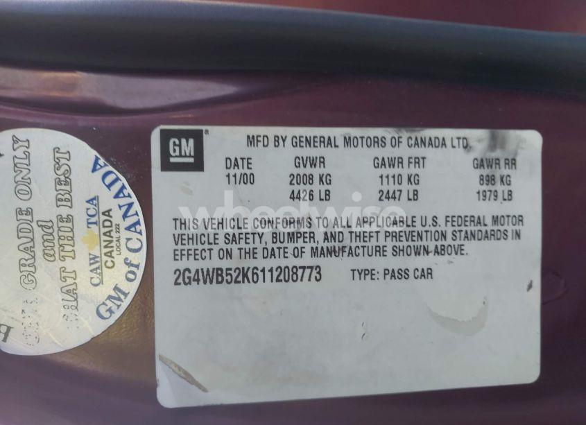 Photo 9 of 2001 Buick Regal LS (VIN 2G4WB52K611208773)