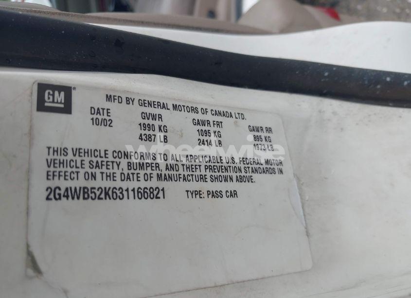 Photo 9 of 2003 Buick Regal LS (VIN 2G4WB52K631166821)