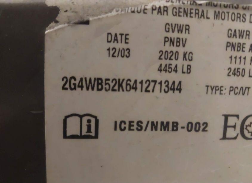 Photo 9 of 2004 Buick Regal LS (VIN 2G4WB52K641271344)