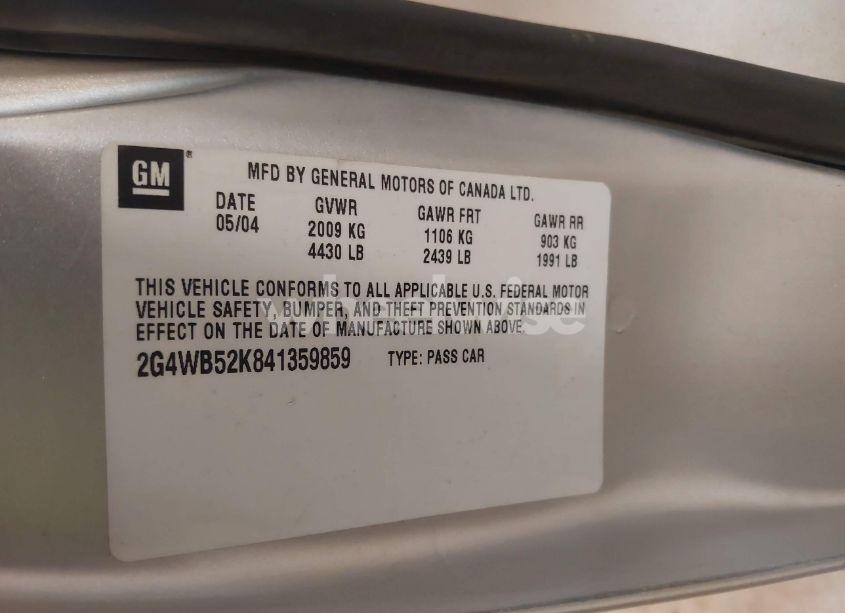 Photo 9 of 2004 Buick Regal LS (VIN 2G4WB52K841359859)