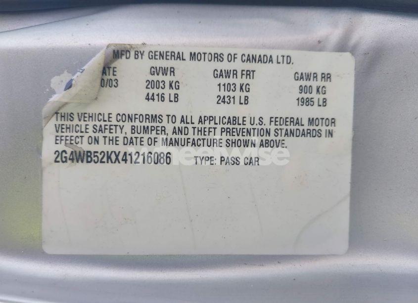 Photo 9 of 2004 Buick Regal LS (VIN 2G4WB52KX41216086)