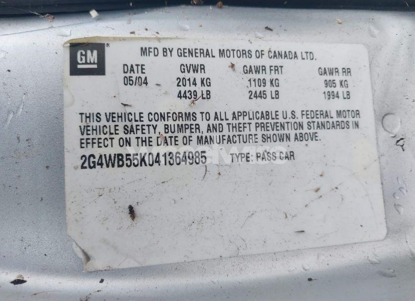 Photo 9 of 2004 Buick Regal LS (VIN 2G4WB55K041364985)