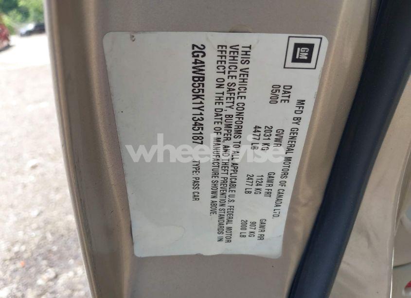 Photo 9 of 2000 Buick Regal LS (VIN 2G4WB55K1Y1345187)