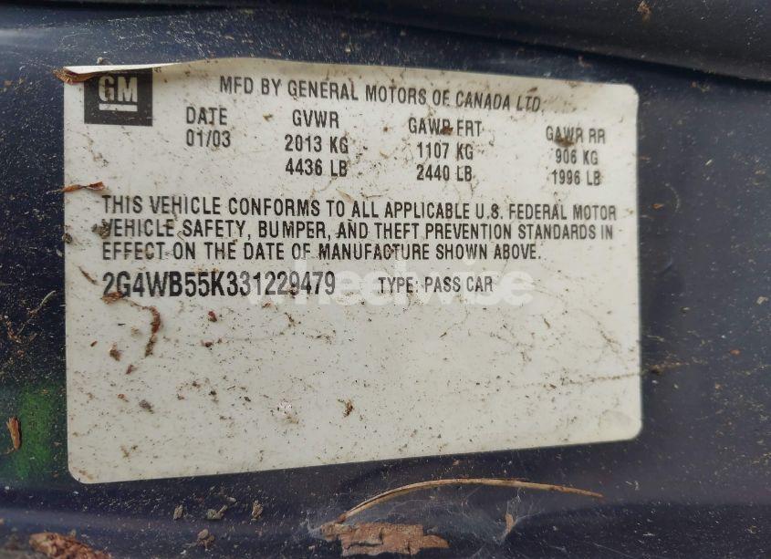 Photo 9 of 2003 Buick Regal LS (VIN 2G4WB55K331229479)