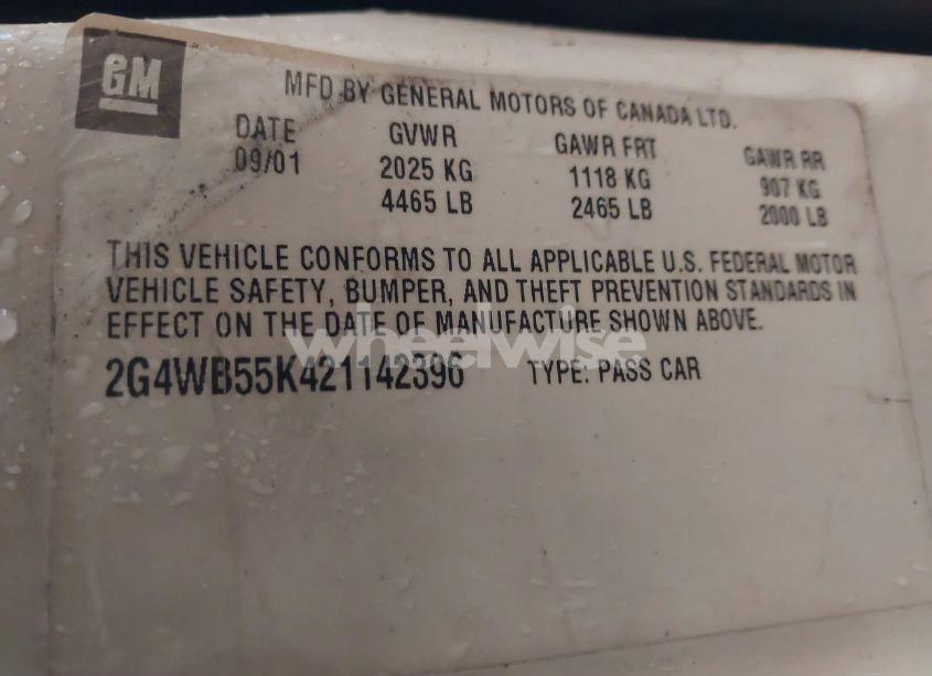 Photo 9 of 2002 Buick Regal LS (VIN 2G4WB55K421142396)