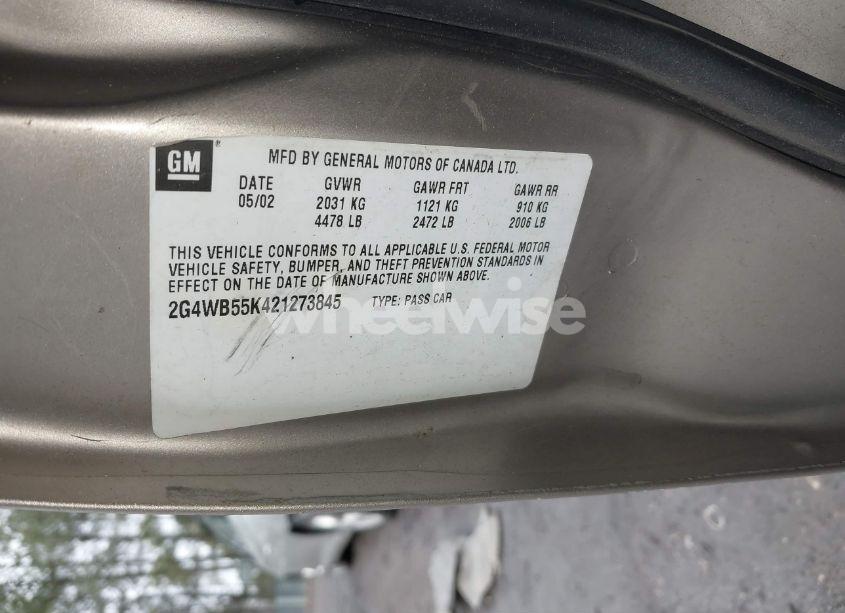 Photo 9 of 2002 Buick Regal LS (VIN 2G4WB55K421273845)