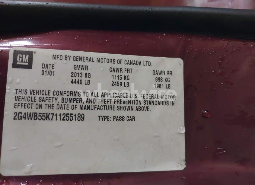 Photo 9 of 2001 Buick Regal LS (VIN 2G4WB55K711255189)