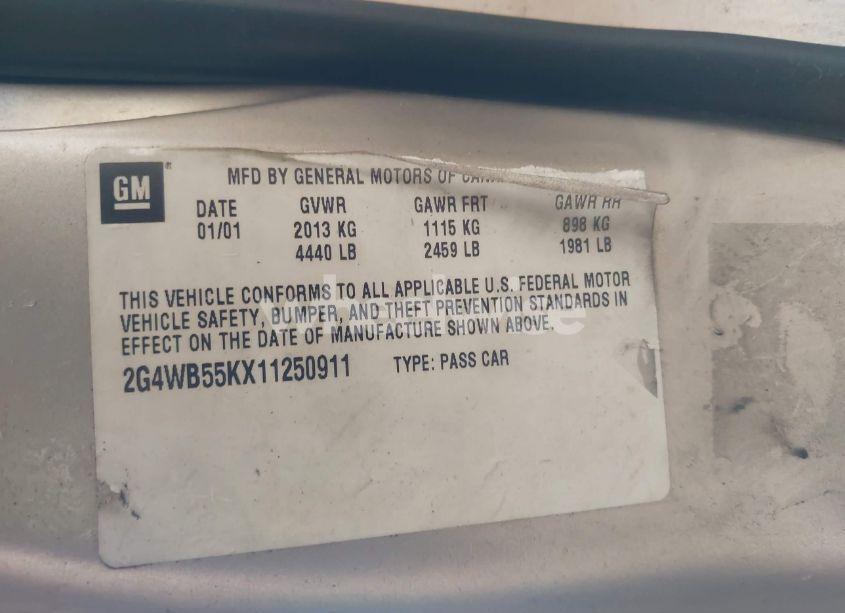 Photo 9 of 2001 Buick Regal LS (VIN 2G4WB55KX11250911)