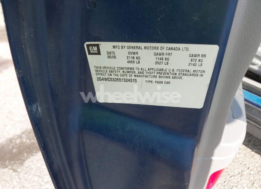 Photo 9 of 2005 Buick Lacrosse CX (VIN 2G4WC532651324315)