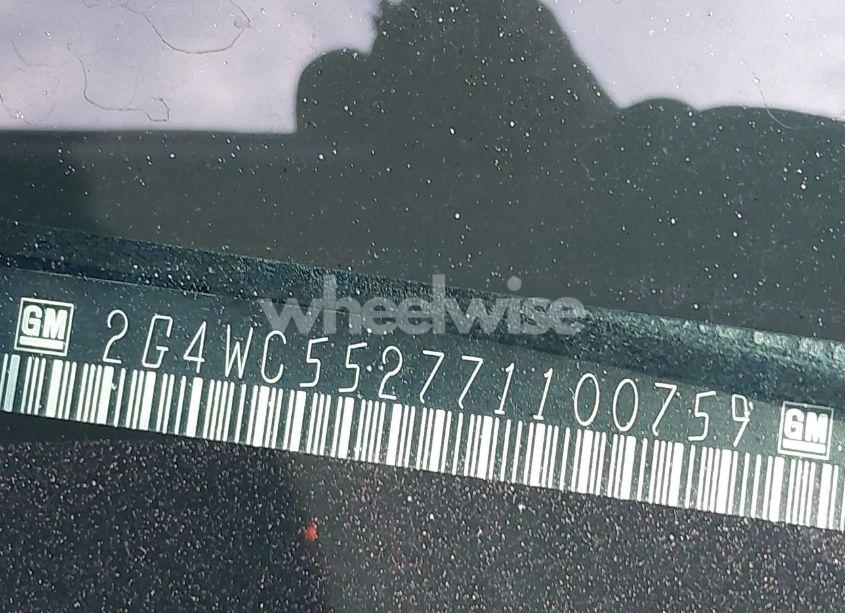 Photo 9 of 2007 Buick Lacrosse CX (VIN 2G4WC552771100759)