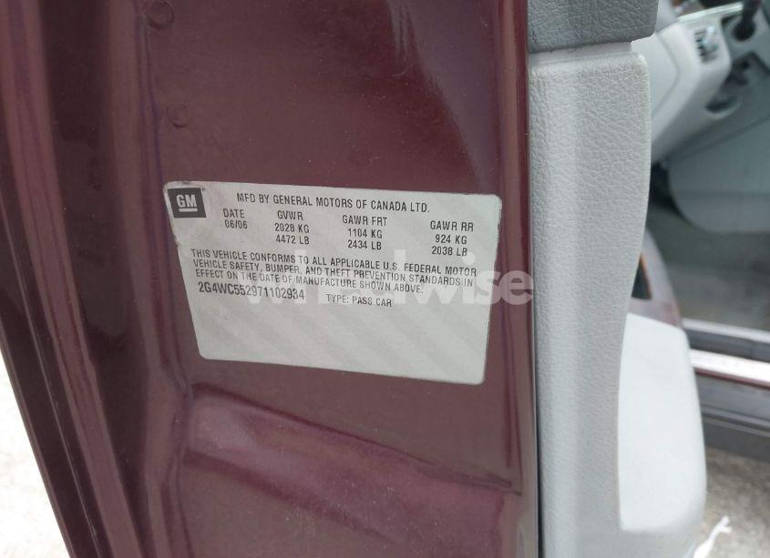 Photo 9 of 2007 Buick Lacrosse CX (VIN 2G4WC552971102934)