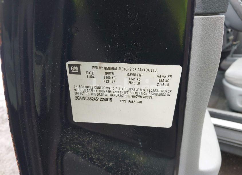 Photo 9 of 2005 Buick Lacrosse CX (VIN 2G4WC562451224015)