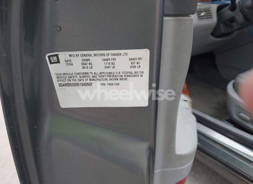 Photo 9 of 2005 Buick Lacrosse CXL (VIN 2G4WD532951240597)