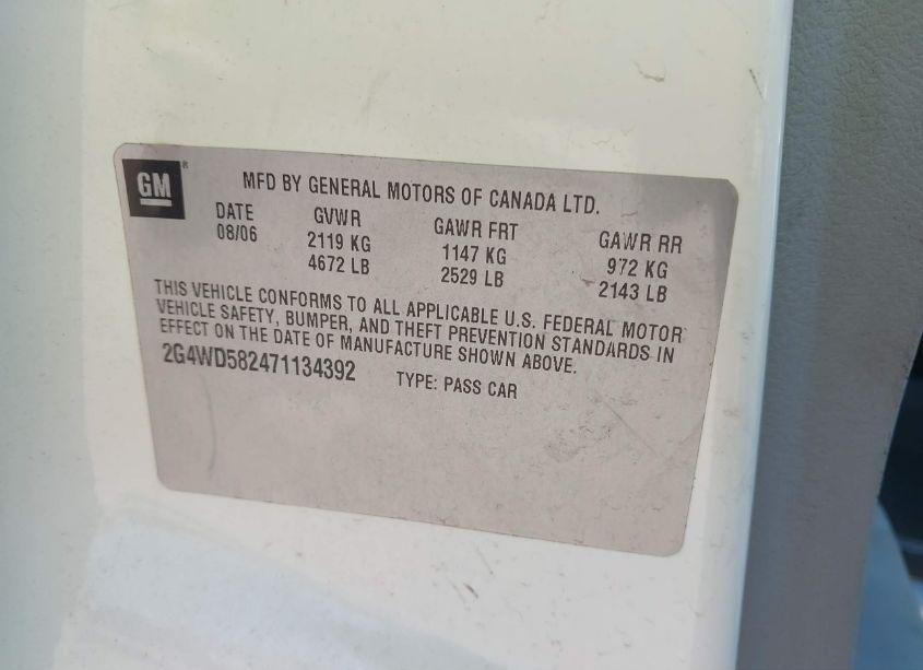 Photo 9 of 2007 Buick Lacrosse CXL (VIN 2G4WD582471134392)