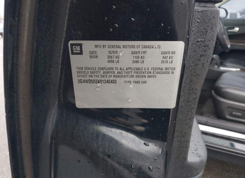 Photo 9 of 2008 Buick Lacrosse CXL (VIN 2G4WD582X81348403)