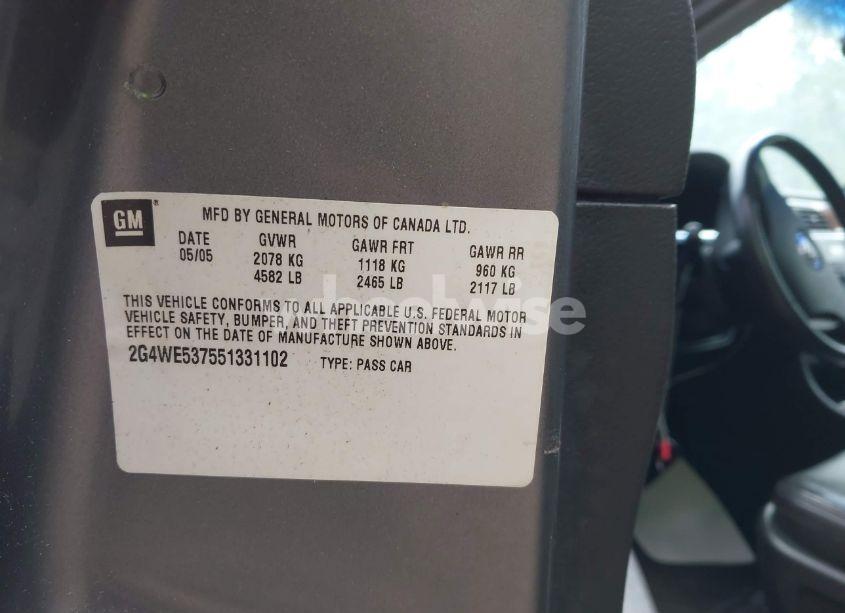 Photo 9 of 2005 Buick Lacrosse CXS (VIN 2G4WE537551331102)