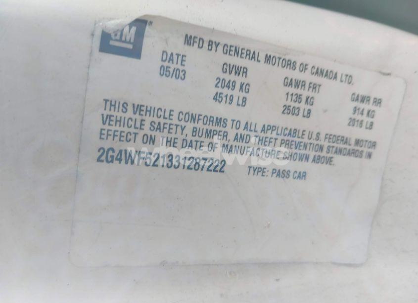 Photo 9 of 2003 Buick Regal GS (VIN 2G4WF521331287222)