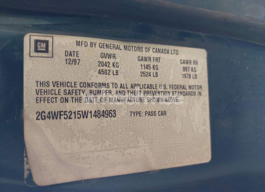 Photo 9 of 1998 Buick Regal GS (VIN 2G4WF5215W1484963)