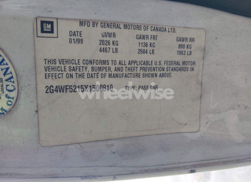 Photo 9 of 1999 Buick Regal GS (VIN 2G4WF5215X1500810)