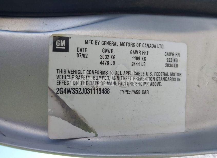 Photo 9 of 2003 Buick Century CUSTOM (VIN 2G4WS52J031113488)