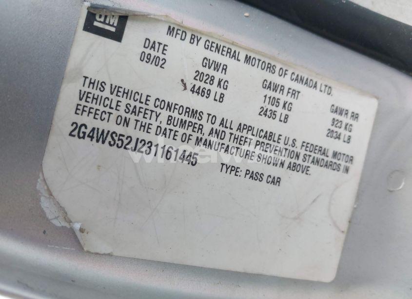 Photo 9 of 2003 Buick Century CUSTOM (VIN 2G4WS52J231161445)