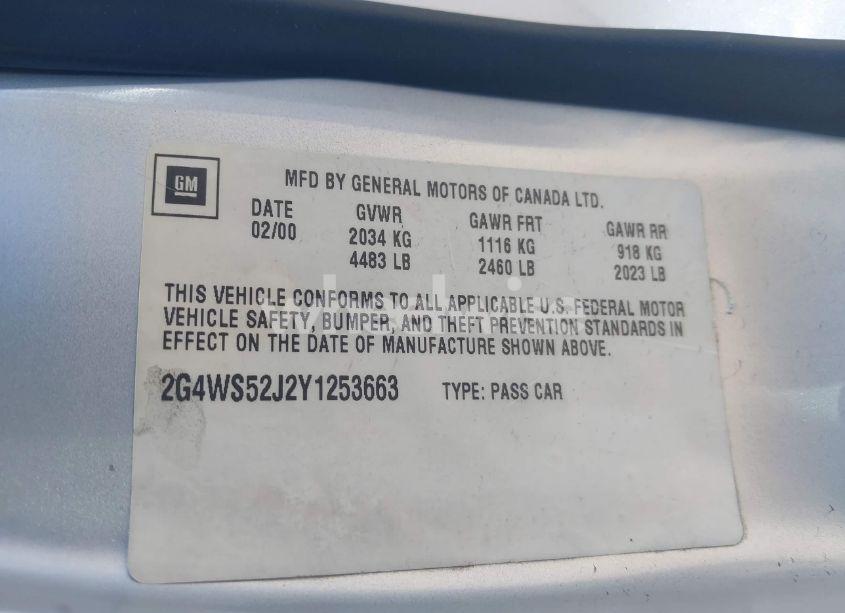 Photo 9 of 2000 Buick Century CUSTOM (VIN 2G4WS52J2Y1253663)