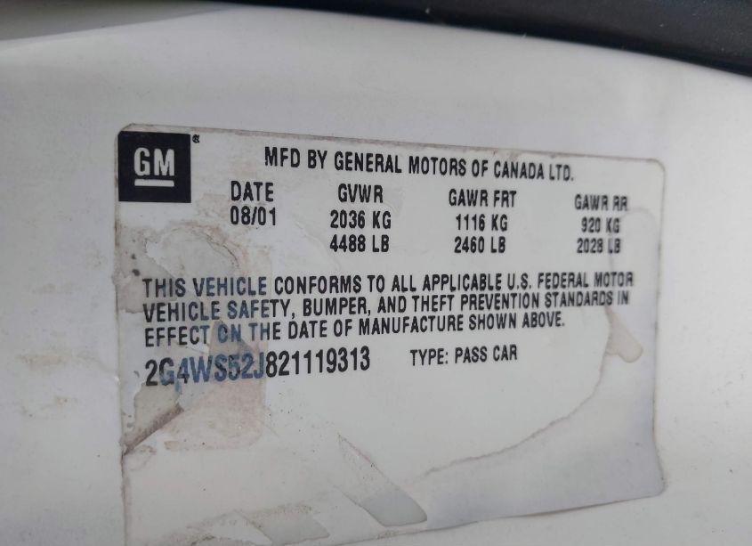 Photo 9 of 2002 Buick Century CUSTOM (VIN 2G4WS52J821119313)