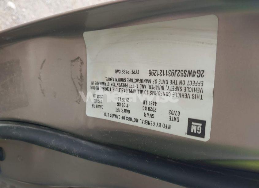 Photo 9 of 2003 Buick Century CUSTOM (VIN 2G4WS52J931121296)