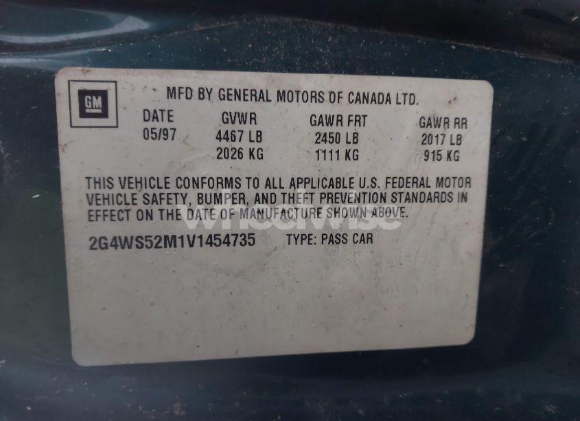 Photo 9 of 1997 Buick Century CUSTOM (VIN 2G4WS52M1V1454735)