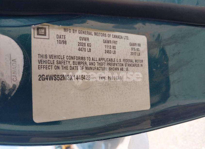 Photo 9 of 1999 Buick Century CUSTOM (VIN 2G4WS52M3X1446428)