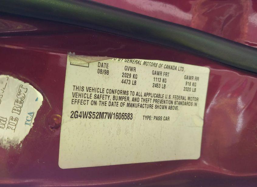 Photo 9 of 1998 Buick Century CUSTOM (VIN 2G4WS52M7W1606583)