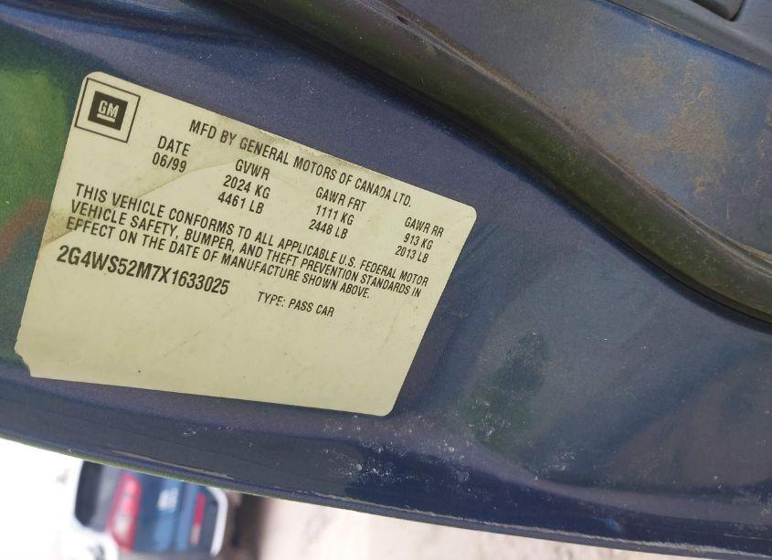 Photo 9 of 1999 Buick Century CUSTOM (VIN 2G4WS52M7X1633025)