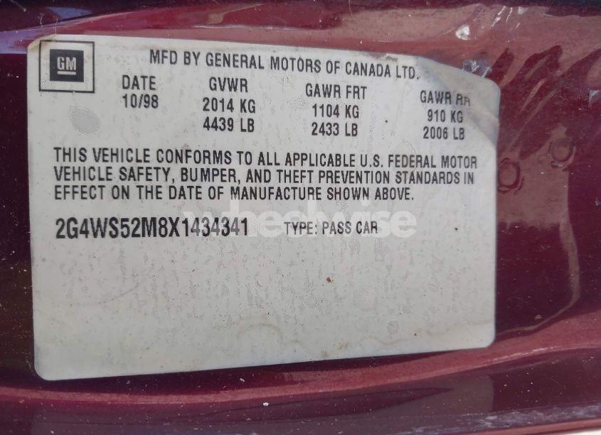 Photo 9 of 1999 Buick Century CUSTOM (VIN 2G4WS52M8X1434341)