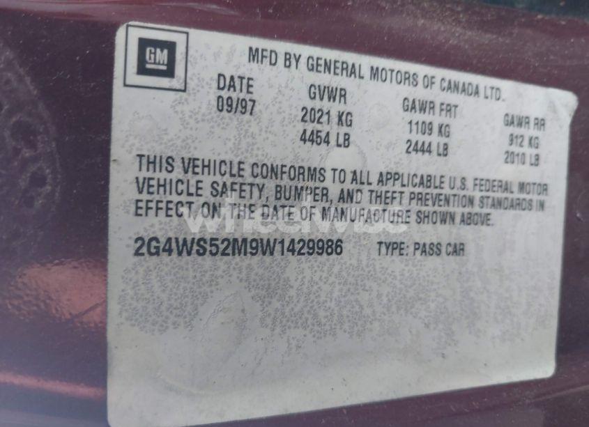 Photo 9 of 1998 Buick Century CUSTOM (VIN 2G4WS52M9W1429986)