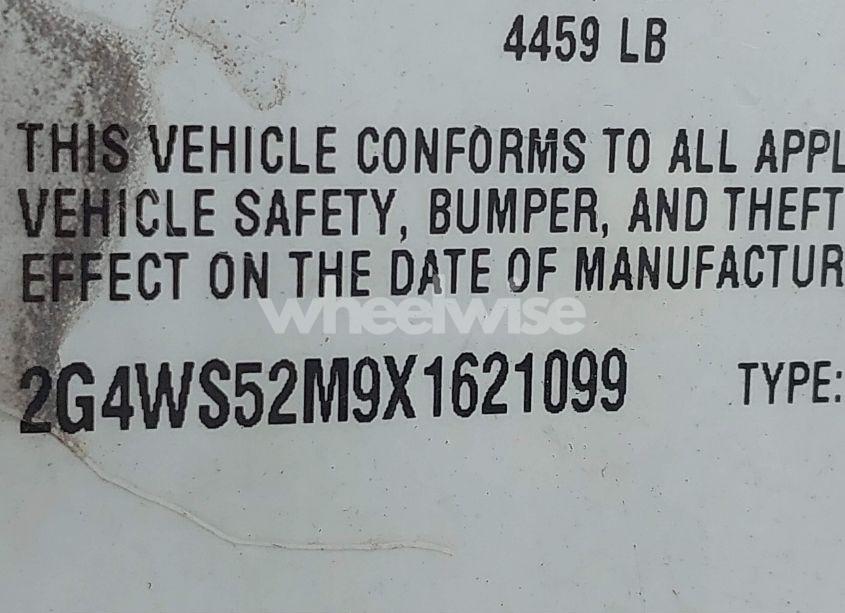 Photo 9 of 1999 Buick Century CUSTOM (VIN 2G4WS52M9X1621099)