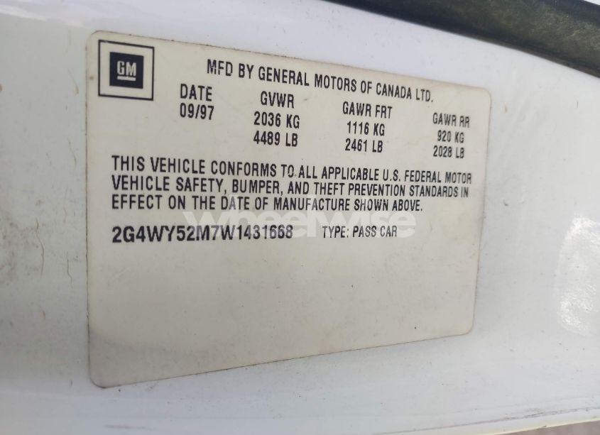 Photo 9 of 1998 Buick Century LIMITED (VIN 2G4WY52M7W1431668)