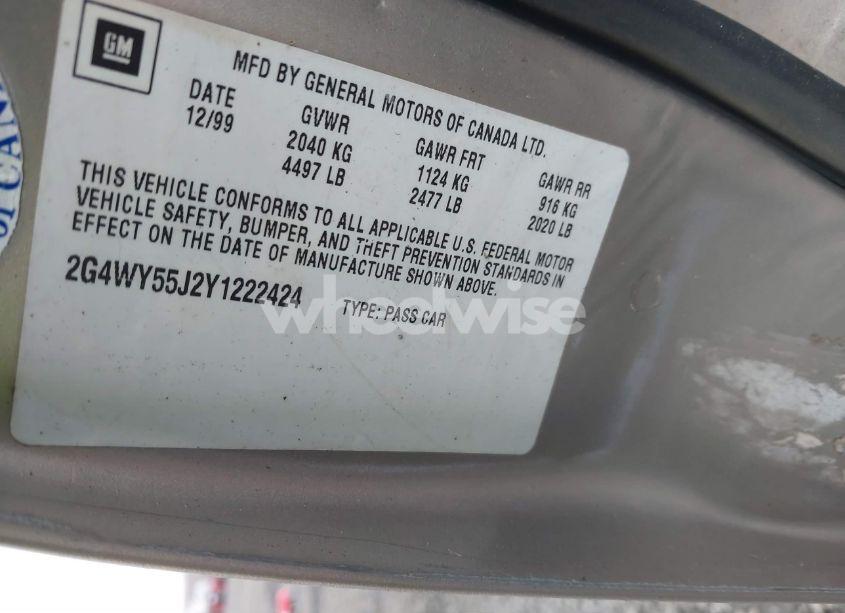 Photo 9 of 2000 Buick Century LIMITED (VIN 2G4WY55J2Y1222424)